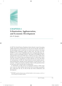 Urbanization, Agglomeration and Economic Development.