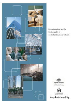 Education About and For Sustainability in Australian Business Schools