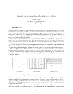 Discrete event simulation of continuous systems