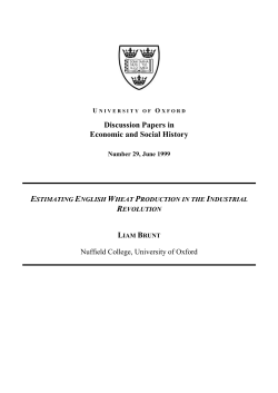 ESTIMATING ENGLISH WHEAT PRODUCTION IN THE