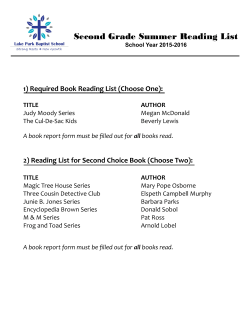 Second Grade Summer Reading List