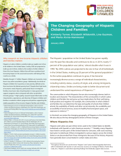 The Changing Geography of Hispanic Children and Families