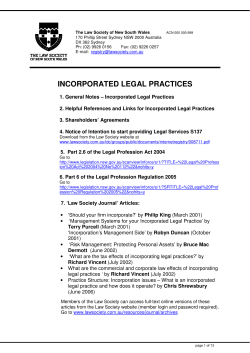 Incorporated Legal Practices Information