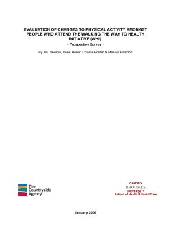 evaluation of changes to physical activity amongst