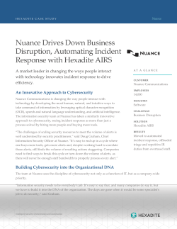 Nuance Drives Down Business Disruption, Automating Incident
