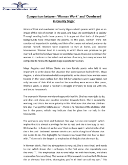 Comparison between `Woman Workˇ and `Overheard in County Sligoˇ