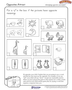 Put a in the box if the pictures have opposite meanings. Opposites