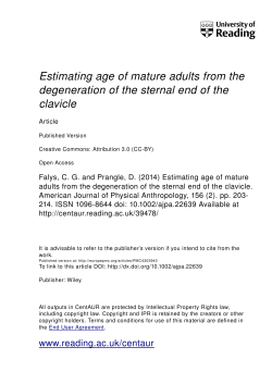 Estimating Age of Mature Adults from the Degeneration of the