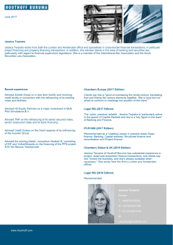 May 2017 Jessica Terpstra Jessica Terpstra works from both the