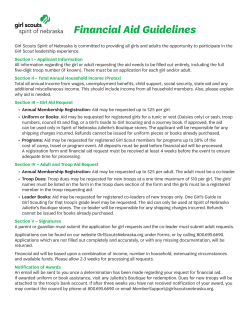 Financial Aid Guidelines - Girl Scouts Spirit of Nebraska