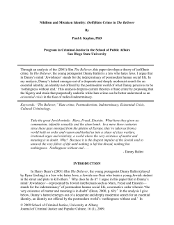 Nihilism and Mistaken Identity: (Self)Hate Crime in The Believer