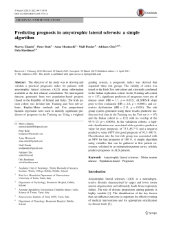 Predicting prognosis in amyotrophic lateral sclerosis: a simple