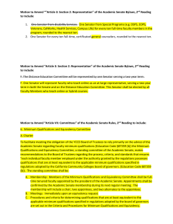 Motions to Revise Academic Senate Bylaws and Rules, 2nd Reading