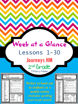 Journeys Week at a Glance