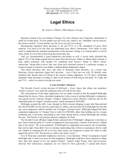 Legal Ethics - Illinois Association of Defense Trial Counsel