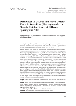 Differences in growth and wood density traits in Scots pine (Pinus