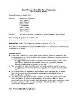 Board Meeting - Mount Pleasant Swim Club