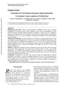 Evaluation of Cell Mediated Immunity following Rubella Vaccination