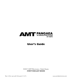 AMT Electronics Pangaea CP-100FX User`s Guide (Rev A)