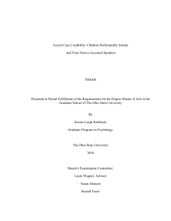 Accent Cues Credibility: Children Preferentially Imitate and Trust