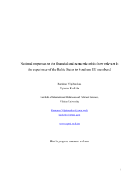 Economic adjustment in the Baltics in comparative perspective