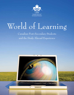Canadian Post-Secondary Students and the Study Abroad
