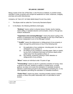Community Standards Bylaw 3383 2007