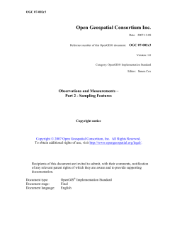 Sampling Features - OGC Portal