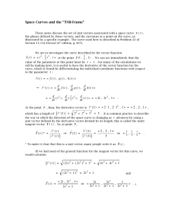 Space Curves and the &ldquo;TNB