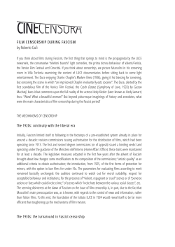 FILM CENSORSHIP DURING FASCISM by Roberto Gul&igrave;