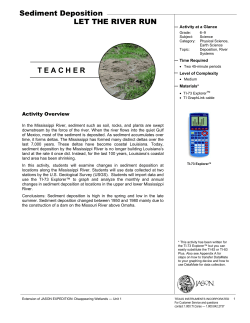 Sediment Deposition LET THE RIVER RUN TEACHER