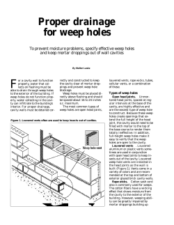 Proper drainage for weep holes