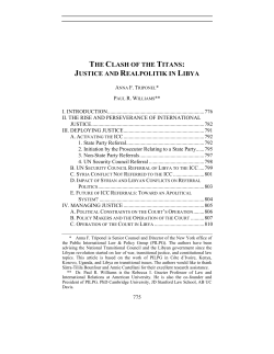 Justice and Realpolitik in Libya