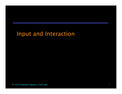 Input and Interaction - UML Computer Science