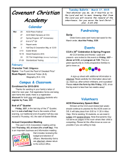 Tuesday Bulletin 03 17 15 - Covenant Christian Academy
