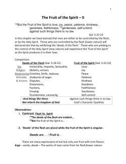 The Fruit of the Spirit &ndash; II - Renton Christian Fellowship