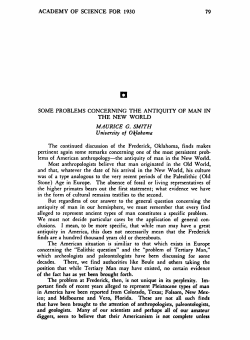 Some Problems Concerning the Antiquity of Man in the New World