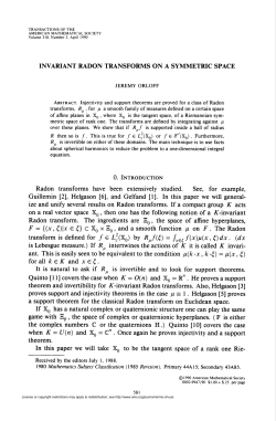 invariant radon transforms on a symmetric space