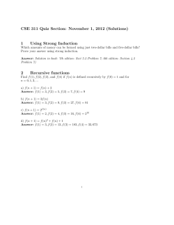 CSE 311 Quiz Section: November 1, 2012 (Solutions) 1 Using
