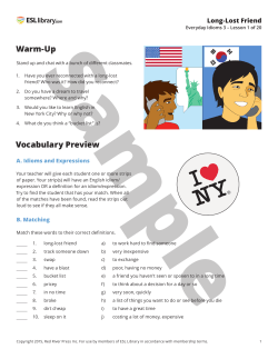 SAMPLE – Episode 1: Long-Lost Friend