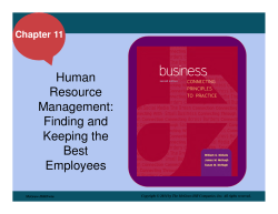 Human Resource Management: Finding and Keeping the Best