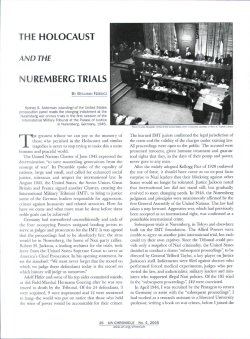THE HOLOCAUST NUREMBERG TRIALS - ICC