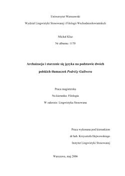 Archaisation and ageing of language on the basis of two Polish