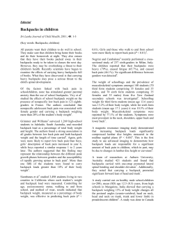 Backpacks in children - Sri Lanka Journal of Child Health