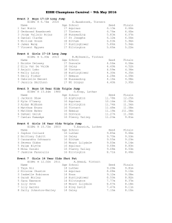 EISM Champions Carnival ~ 9th May 2016