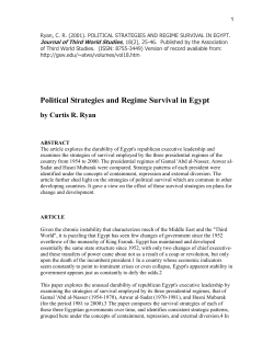 Political strategies and regime survival in Egypt