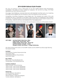 2014 NZARH Editorial Stylist Finalists
