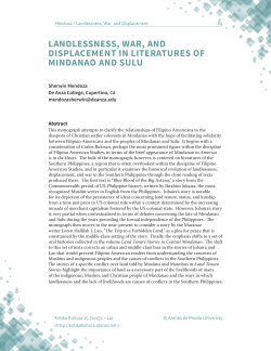 landlessness, war, and displacement in literatures of mindanao and
