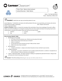 Title of Text: Where Is My Continent Author