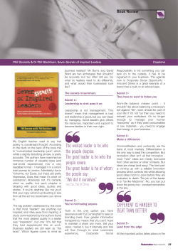 The wicked leader is he who the people despise. The good leader is